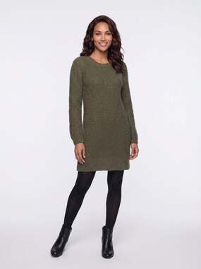 Gap Sweater Dress Size S Olive Green Ribbed Knit Crew Neck
